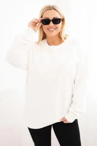 Legínovo Dámska plus size bavlnená mikina basic s okrúhlym výstrihom béžová Farba: Modrá, Veľkosť: XL