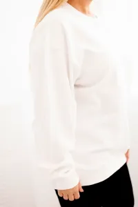 Legínovo Dámska plus size bavlnená mikina basic s okrúhlym výstrihom béžová Farba: Modrá, Veľkosť: XL