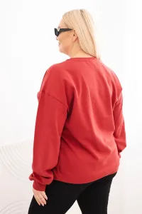 Legínovo Dámska plus size bavlnená mikina basic s okrúhlym výstrihom béžová Farba: Modrá, Veľkosť: XL