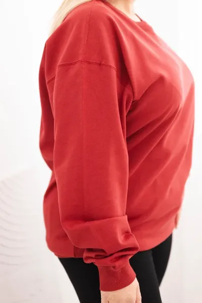 Legínovo Dámska plus size bavlnená mikina basic s okrúhlym výstrihom béžová Farba: Modrá, Veľkosť: XL
