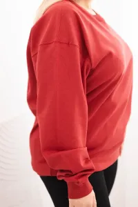 Legínovo Dámska plus size bavlnená mikina basic s okrúhlym výstrihom béžová Farba: Modrá, Veľkosť: XL