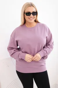 Legínovo Dámska plus size bavlnená mikina basic s okrúhlym výstrihom béžová Farba: Modrá, Veľkosť: XL