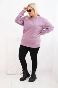 Legínovo Dámska plus size bavlnená mikina basic s okrúhlym výstrihom béžová Farba: Modrá, Veľkosť: XL