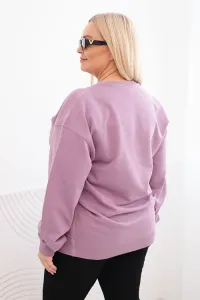 Legínovo Dámska plus size bavlnená mikina basic s okrúhlym výstrihom béžová Farba: Modrá, Veľkosť: XL