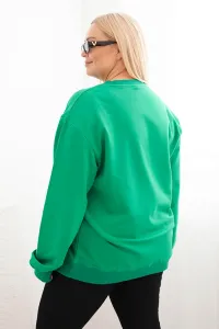 Legínovo Dámska plus size bavlnená mikina basic s okrúhlym výstrihom béžová Farba: Modrá, Veľkosť: XL