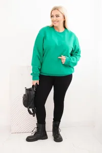 Legínovo Dámska plus size bavlnená mikina basic s okrúhlym výstrihom béžová Farba: Modrá, Veľkosť: XL