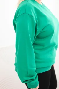 Legínovo Dámska plus size bavlnená mikina basic s okrúhlym výstrihom béžová Farba: Modrá, Veľkosť: XL