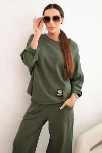 Legínovo Bavlnená súprava mikina + nohavice tmavo béžová Farba: Čokoláda, Veľkosť: UNI