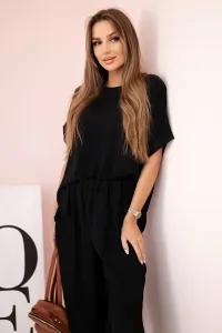 Legínovo Súprava z viskózy blúzka + nohavice béžová Farba: Béžová, Veľkosť: UNI