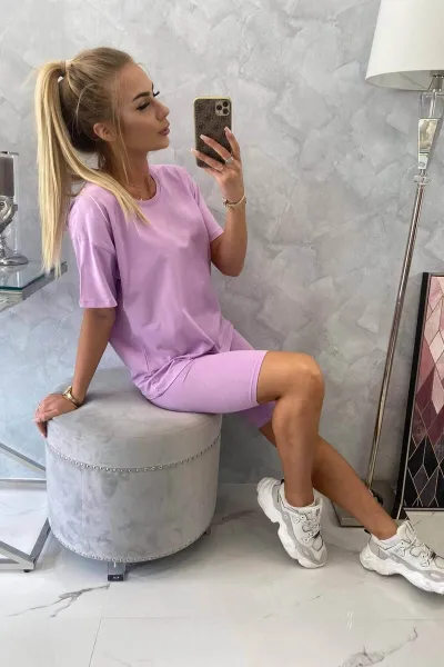 Legínovo Komplet top+legíny fialový Farba: Fialová, Veľkosť: UNI