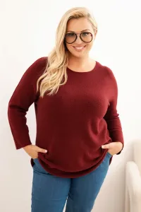 Legínovo Dámsky sveter plus size s lodičkovým výstrihom hnedý Farba: Olivová, Veľkosť: UNI