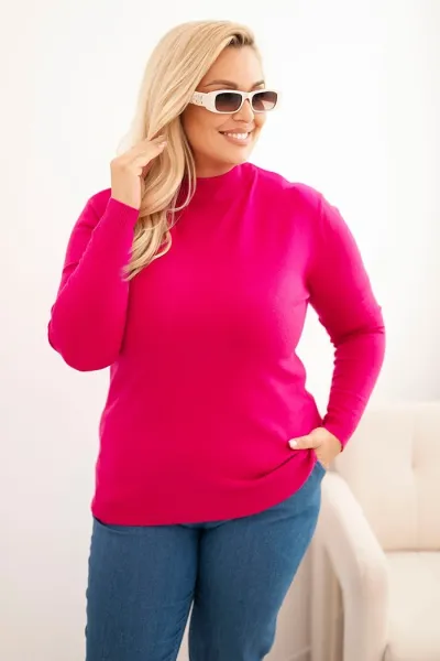 Legínovo Dámsky rolákový sveter Plus Size z viskózy bordový Farba: Hnedá, Veľkosť: UNI