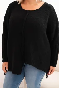 Legínovo Dámsky sveter Plus Size s akrylom vo voľnom strihu a 3/4 rukávom hnedý Farba: Hnedá, Veľkosť: UNI