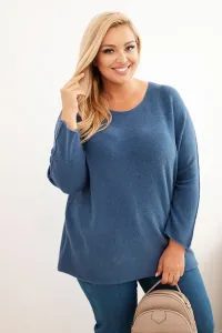 Legínovo Dámsky sveter plus size s lodičkovým výstrihom hnedý Farba: Olivová, Veľkosť: UNI