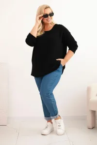 Legínovo Dámsky sveter plus size s lodičkovým výstrihom hnedý Farba: Olivová, Veľkosť: UNI