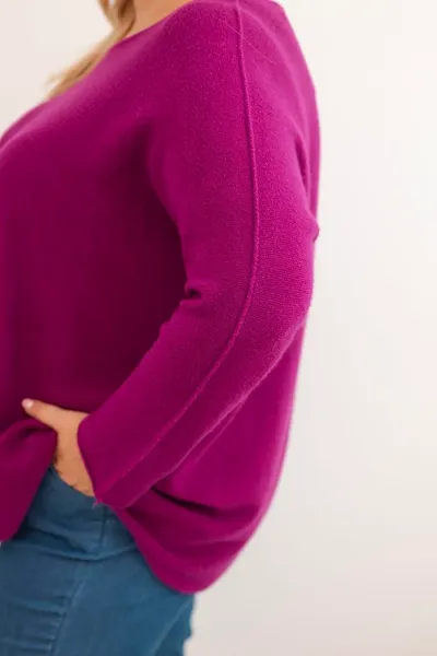 Legínovo Dámsky sveter plus size s lodičkovým výstrihom hnedý Farba: Olivová, Veľkosť: UNI