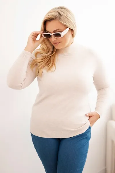 Legínovo Dámsky rolákový sveter Plus Size z viskózy bordový Farba: Hnedá, Veľkosť: UNI