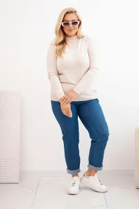 Legínovo Dámsky rolákový sveter Plus Size z viskózy bordový Farba: Hnedá, Veľkosť: UNI