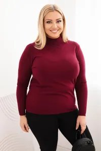 Legínovo Dámsky rolákový sveter Plus Size z viskózy bordový Farba: Hnedá, Veľkosť: UNI