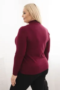 Legínovo Dámsky rolákový sveter Plus Size z viskózy bordový Farba: Hnedá, Veľkosť: UNI