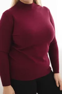 Legínovo Dámsky rolákový sveter Plus Size z viskózy bordový Farba: Hnedá, Veľkosť: UNI