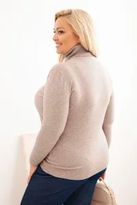 Legínovo Dámsky rolákový sveter Plus Size z viskózy bordový Farba: Hnedá, Veľkosť: UNI