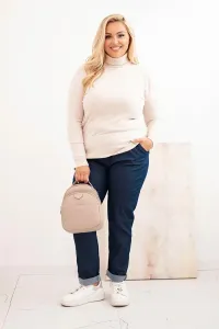 Legínovo Dámsky rolákový sveter Plus Size z viskózy bordový Farba: Hnedá, Veľkosť: UNI