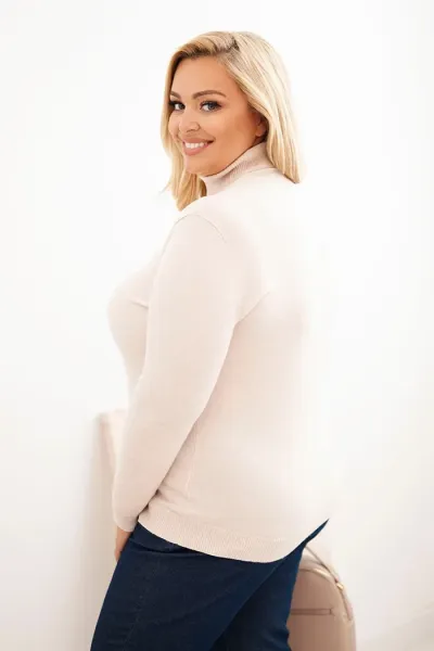 Legínovo Dámsky rolákový sveter Plus Size z viskózy bordový Farba: Hnedá, Veľkosť: UNI