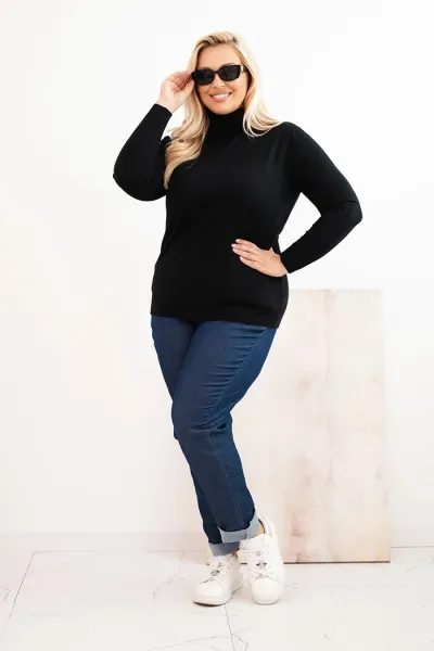 Legínovo Dámsky rolákový sveter Plus Size z viskózy bordový Farba: Hnedá, Veľkosť: UNI