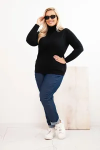 Legínovo Dámsky rolákový sveter Plus Size z viskózy bordový Farba: Hnedá, Veľkosť: UNI