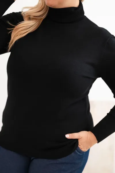 Legínovo Dámsky rolákový sveter Plus Size z viskózy bordový Farba: Hnedá, Veľkosť: UNI