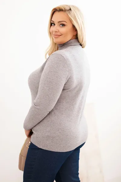 Legínovo Dámsky rolákový sveter Plus Size z viskózy bordový Farba: Hnedá, Veľkosť: UNI
