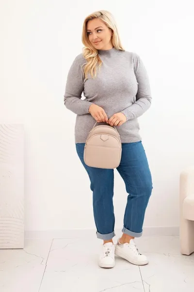 Legínovo Dámsky rolákový sveter Plus Size z viskózy bordový Farba: Hnedá, Veľkosť: UNI