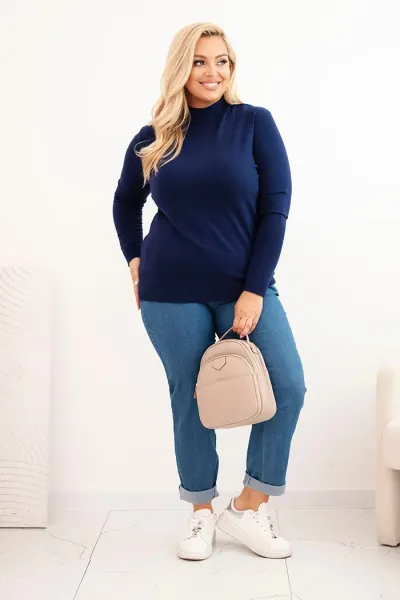 Legínovo Dámsky rolákový sveter Plus Size z viskózy bordový Farba: Hnedá, Veľkosť: UNI