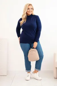 Legínovo Dámsky rolákový sveter Plus Size z viskózy bordový Farba: Hnedá, Veľkosť: UNI