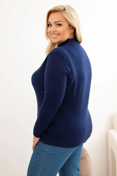Legínovo Dámsky rolákový sveter Plus Size z viskózy bordový Farba: Hnedá, Veľkosť: UNI