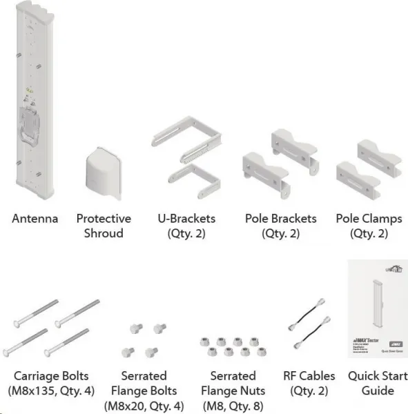 Ubiquiti Sektorová anténa UBNT airMAX AM-5G20-90 [sektorová anténa MIMO, 5GHz, 20dBi, 90°, sada Rocket]