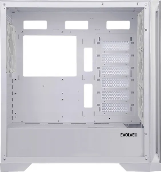 EVOLVEO Ptero Q2G, skříň ATX, 4x ARGB ventilátor, čelní+boční panel sklo, bílá