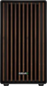 EVOLVEO Panthera, mATX skriňa, 3x ARGB 120 mm ventilátor, drevený predný panel + sklenený bočný panel