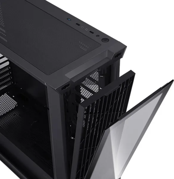 EVOLVEO Ptero Q2G, skříň ATX, 4x ARGB ventilátor, čelní+boční panel sklo, černá