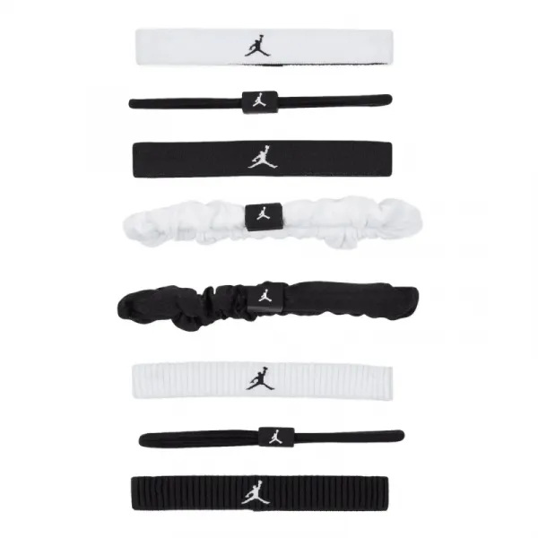 Dámska čelenka NIKE JORDAN MW HEAD TIES 8PK WH BK BK