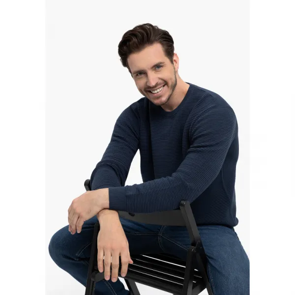 Pánsky sveter VOLCANO S-MONO-604-DENIM