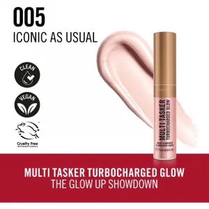 Rimmel Multi-Tasker Turbocharged Glow tekutý rozjasňovač odtieň 005 Iconic As Usual 10 ml