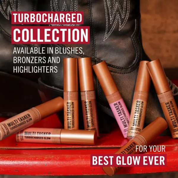 Rimmel Multi-Tasker Turbocharged Glow tekutý rozjasňovač odtieň 005 Iconic As Usual 10 ml