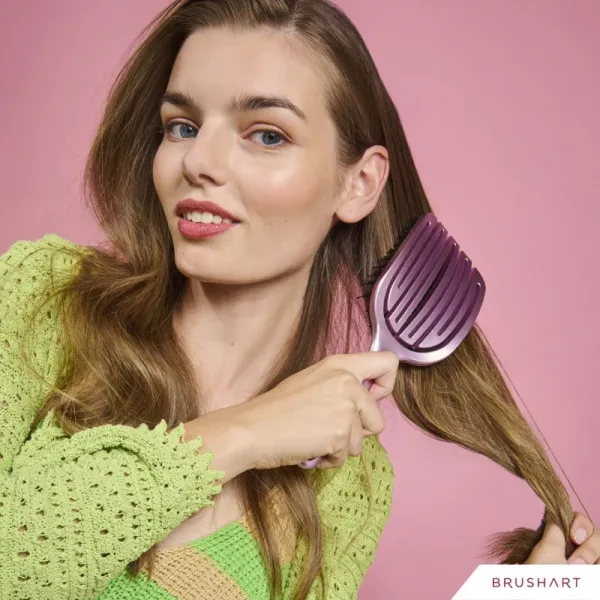 BrushArt Hair Vent blowdry hairbrush with boar bristles kefa na vlasy so štetinami z nylonu a diviaka Large 1 ks