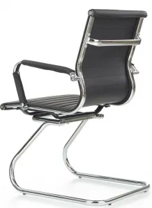 HALMAR Konferenčné kreslo PRESTIGE SKID čierne
