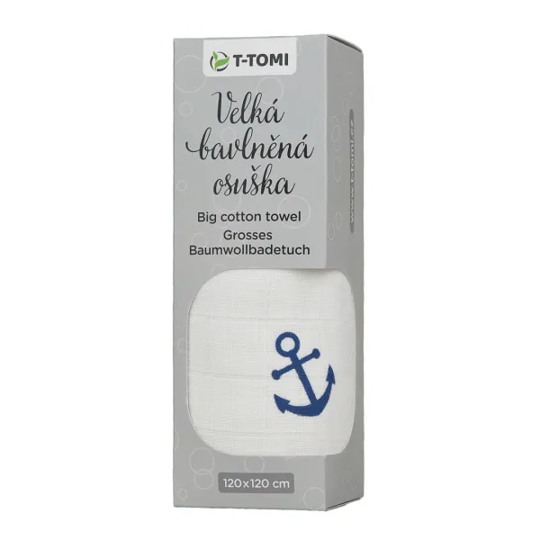 T-TOMI Veľký bavlnený uterák TETRA Kotvy