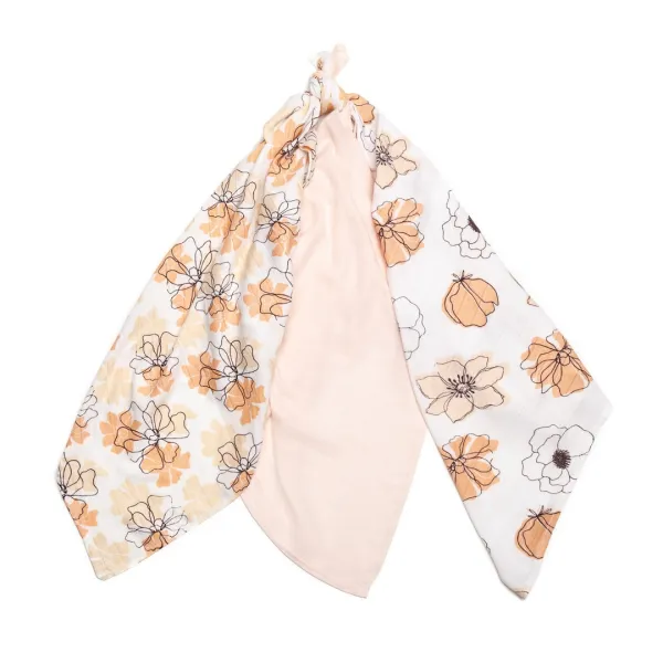 T-TOMI BIO Bamboo Diapers látkové plienky Flowers 70x70 cm 3 ks