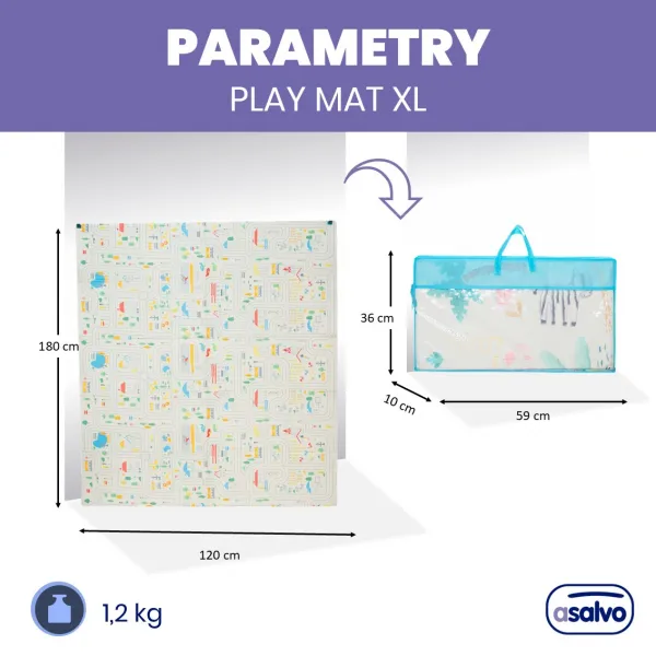 Asalvo Hracia podložka PLAY MAT XL 120*180cm ANIMALS-CITY
