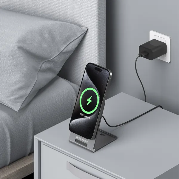 Blavec Wirelles Bracket MagSafe bezdrôtová nabíjačka 15W, čierna (BQI01-QI2MS)